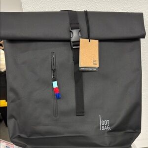 NWT GOT BAG Black Roll-Top Backpack